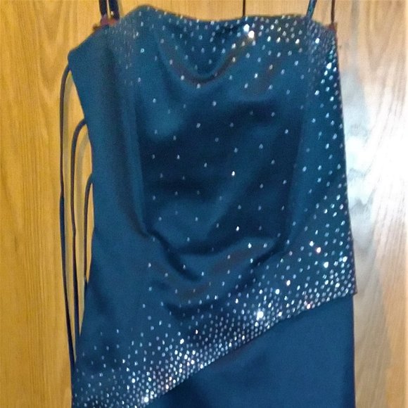 Vintage Beautiful Morgan and Co. Dark Blue Prom/Formal Dress - 2002 - Size 1/2 - Picture 3 of 12